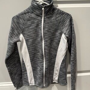 🩶 Tek Gear space dye gray and white zip up jacket size small